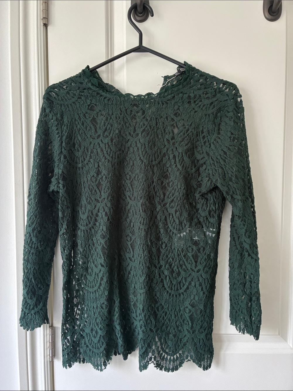 Zara Dark Green Lace Tunic Top